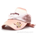 Personalizar los sombreros de satén Mujeres Sun Hats Borded Logo bordado